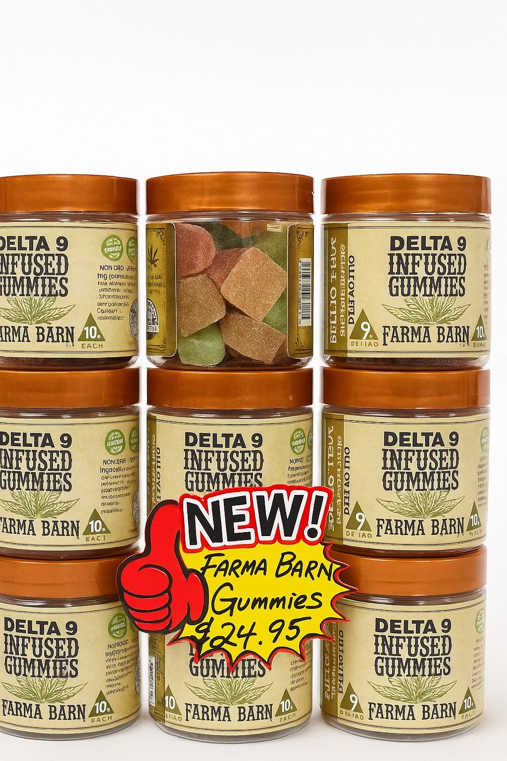 *D8/D10 Farma Barn Gummies 1000mg